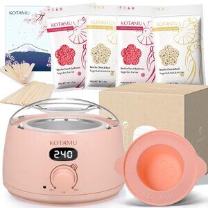Wax Kit Pink Digital Hair Removal Waxing Kit for Women & Men Hot Wax Warmer Pot